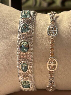 Bomb Party Bracelet Set on Rhodium